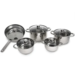 Batería de Cocina 10pzas. Acero Inoxidable Yajad