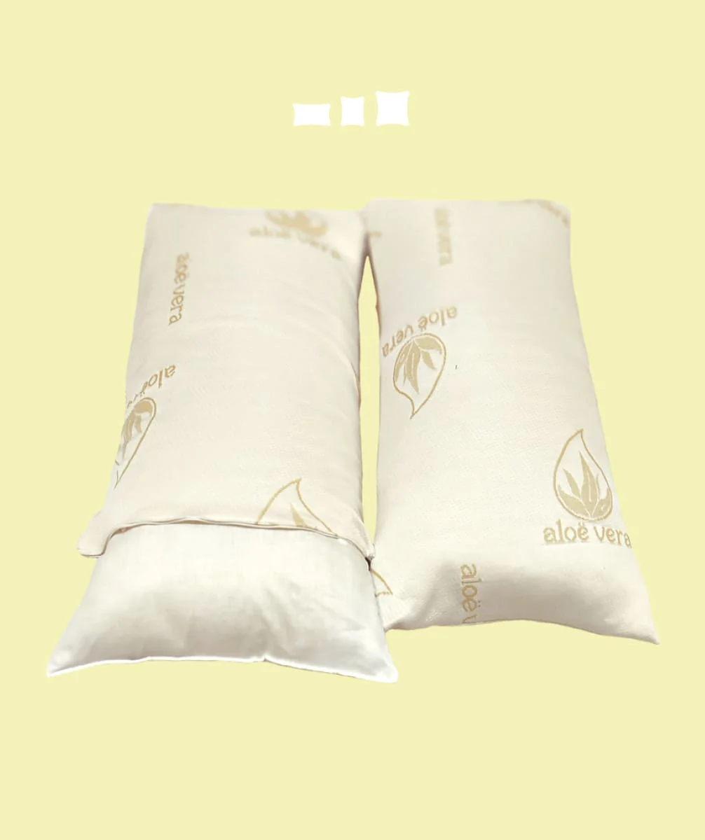 08 Almohada Aloe Vera Fibra - Copos Doble Funda