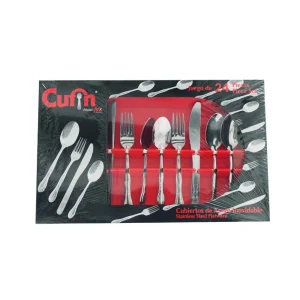 Cubiertos Cufin 24 Piezas Acero Inoxidable Metal Fex