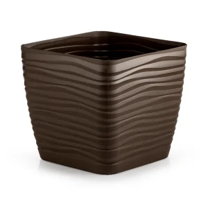 Maceta Sevilla Cuadrada 23cm Chocolate Plastico Trends