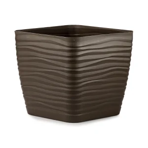 Maceta Sevilla Cuadrada 28cm Chocolate Plastico Trends