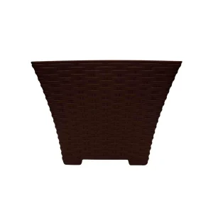 Maceta Rattan Chocolate 38cm Plástico La Ardilla