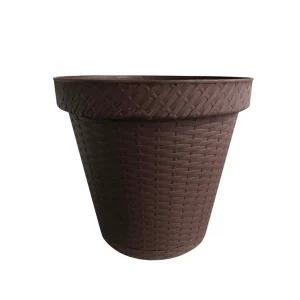 Maceta Rattan Chocolate 42.5cm Plástico La Ardilla