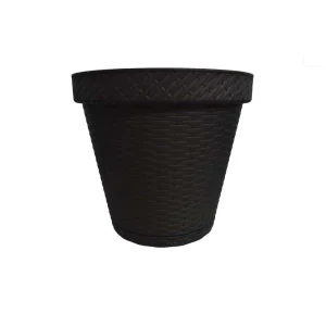 Maceta Rattan Gris Oxford 30.5cm Plástico La Ardilla