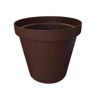 Maceta Rattan Chocolate 25cm Plástico La Ardilla