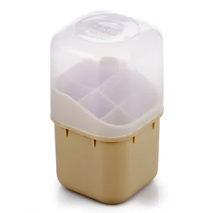 Porta Cubiertos Con Tapa y Divisiones Beige Europlast
