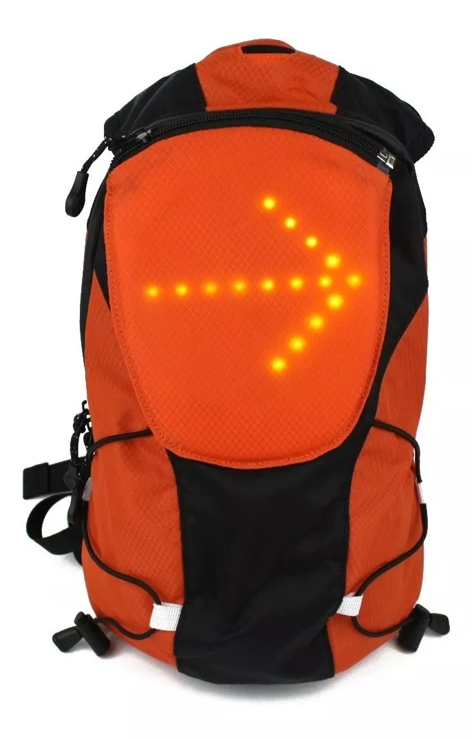 Maleta reflectiva Led 🎒"Direccionales ALFAMAX"🚲 (Naranja) - Imagen 3