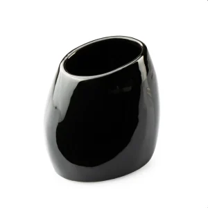 Vaso Portacepillos Negro 10cm Cerámica Top Choice