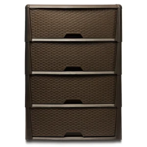 Cajonera 4 Niveles Rattan Chocolate Plástico Foraplast