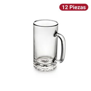 Tarro Cervecero Estriado 474ml Vidrio Crisa 12 Piezas