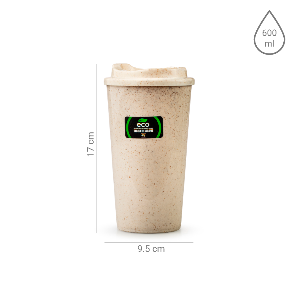 Vaso Cafetero 600ml Beige Plástico - Imagen 3