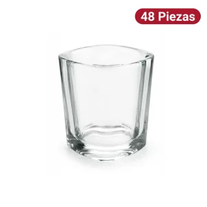 Vaso Tequilero Cuadrado 70ml Vidrio Santos 48 Piezas