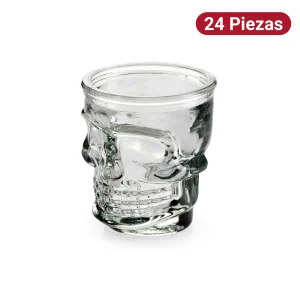 Vaso Tequilero Calavera 50ml Vidrio 24 Piezas