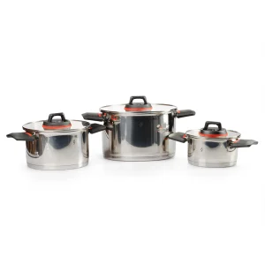 Batería De Cocina 3 Piezas Acero Inoxidable Bogner