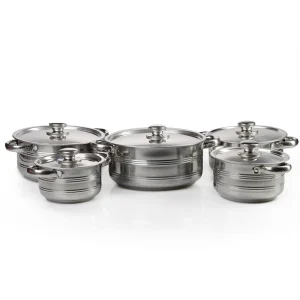 Batería De Cocina 5 Piezas Acero Inoxidable Omibel