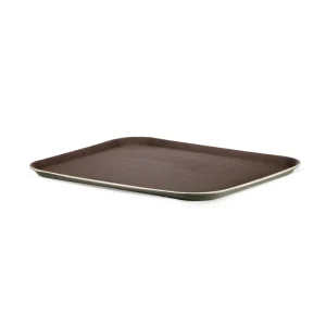 Charola de Servicio Rectangular 51x39cm Café Plastico