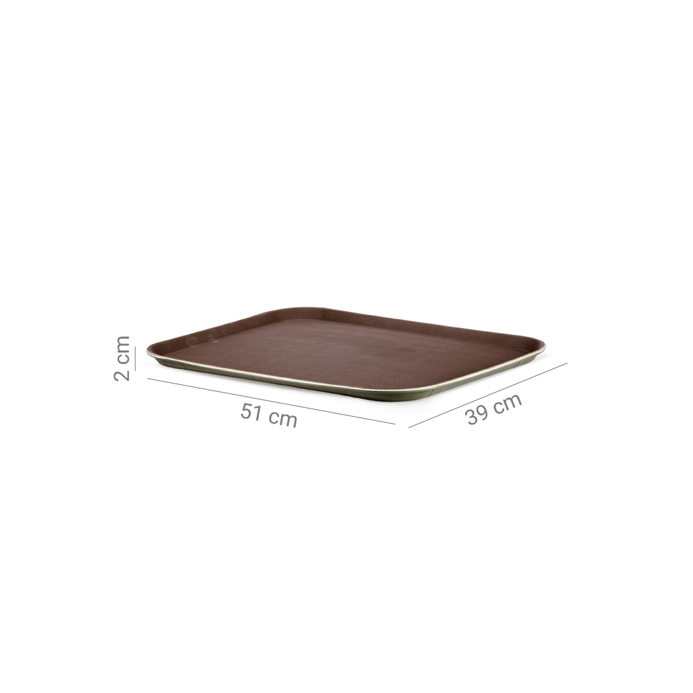 Charola de Servicio Rectangular 51x39cm Café Plastico - Imagen 3