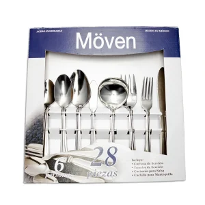 Juego De 28 Cubiertos Aries Acero Inoxidable Moven