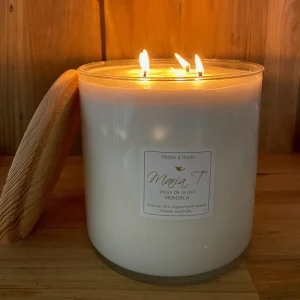 4 CILINDERS 15 X 15 CM  + 4 CANDLEHOLDERS AMBAR