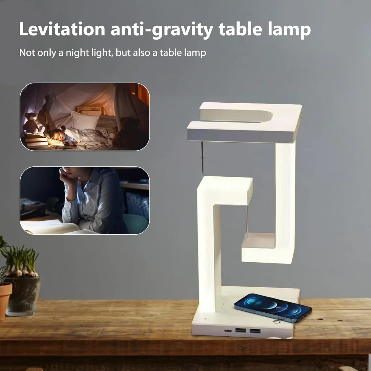 Lámpara Antigravedad 2 en 1 ⚡️ POWER CHARGE💡 (Incluye Panel para cargar dispositivos) - Imagen 6