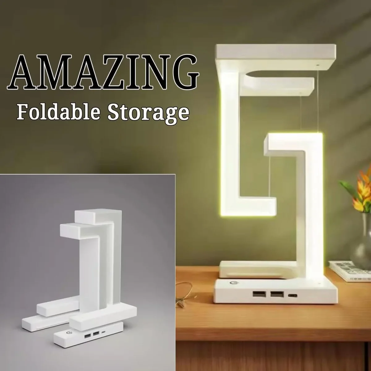 Lámpara Antigravedad 2 en 1 ⚡️ POWER CHARGE💡 (Incluye Panel para cargar dispositivos) - Imagen 5