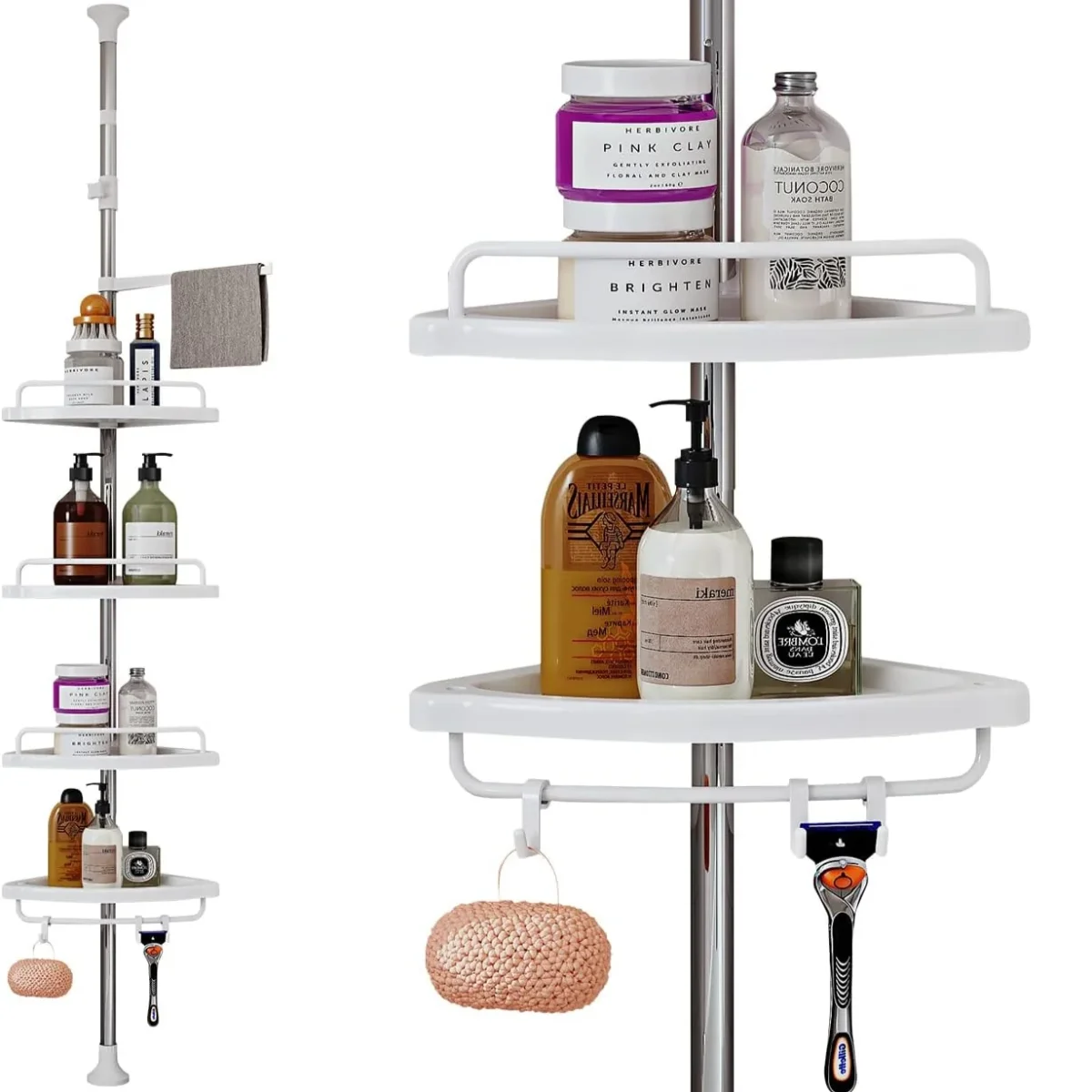 Organizador de Baño esquinero 🧴 PRACTIC PRORESIST 💥 (4 Niveles sin perforaciones) - Imagen 8