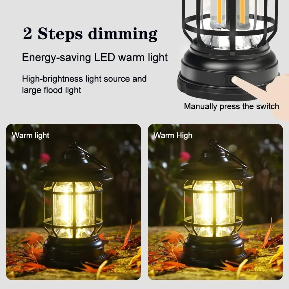 Lámpara Portátil ⚡️ VINTAGE PROLIGHT 💡 (Recargable, brillo ajustable, resistente Agua) - Imagen 7