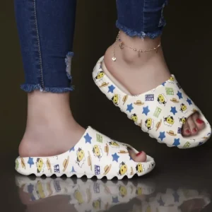 Pantuflaa Estampadas  Blanca Vaquitas