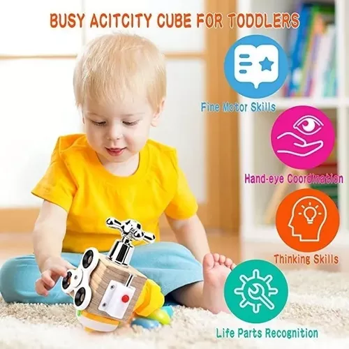 Cubo didáctico 7 en 1 Montessori 🧠 SENSORY ADVENTURE 🎲 (Estimula la curiosidad y la creatividad) - Imagen 4
