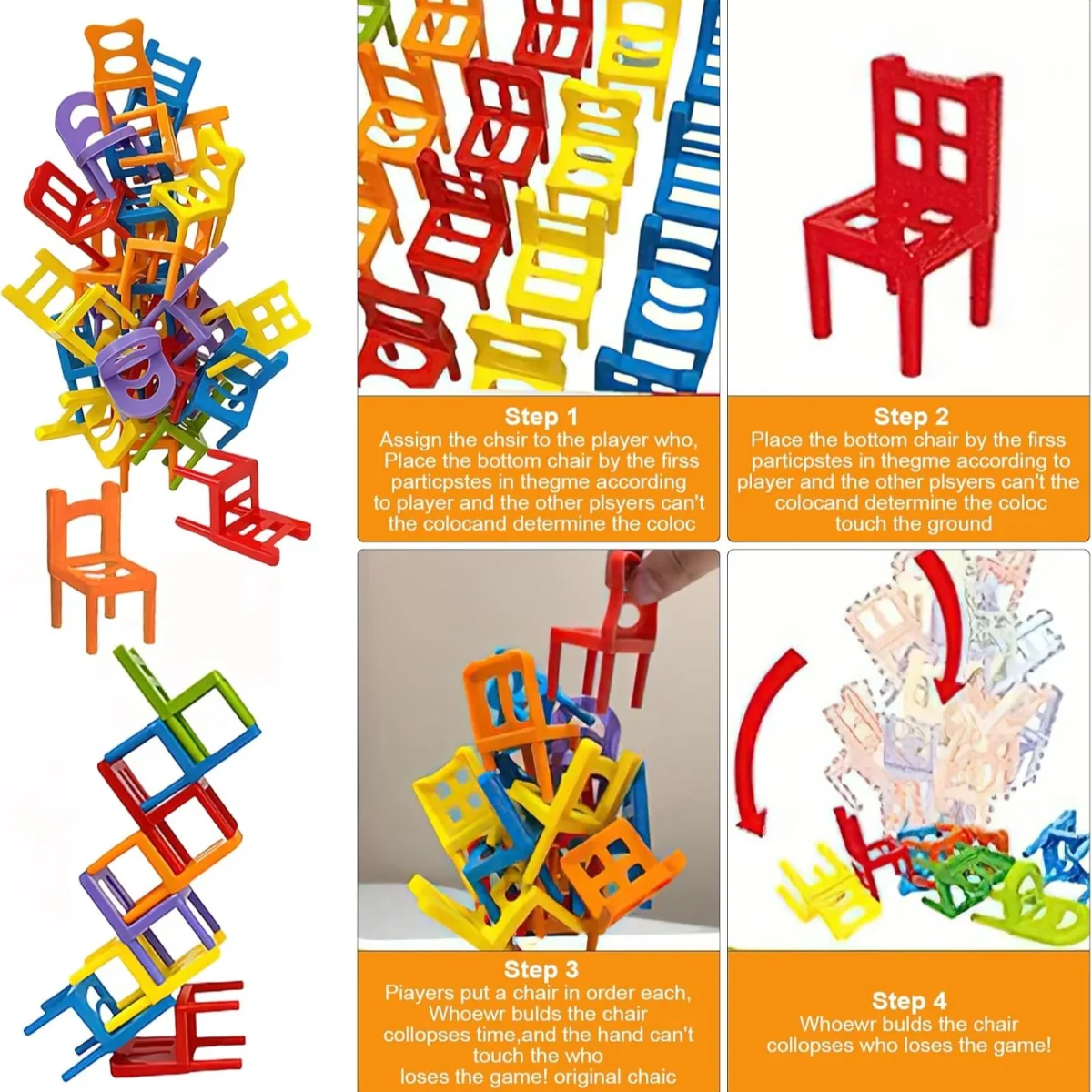 Juego Montesorri 🪑 SILLAS VOLADORAS 💥 (42 piezas de incentivacion motriz ) - Imagen 7