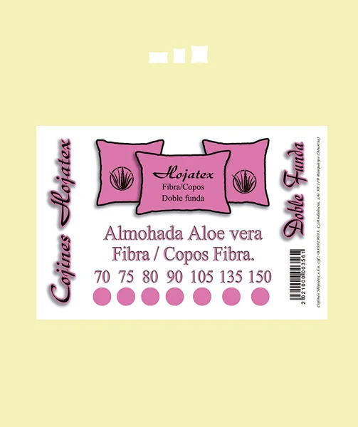 08 Almohada Aloe Vera Fibra - Copos Doble Funda - Imagen 5