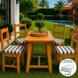 029 Cojín Asiento Silla  Acolchado Loneta Rayas Toldo