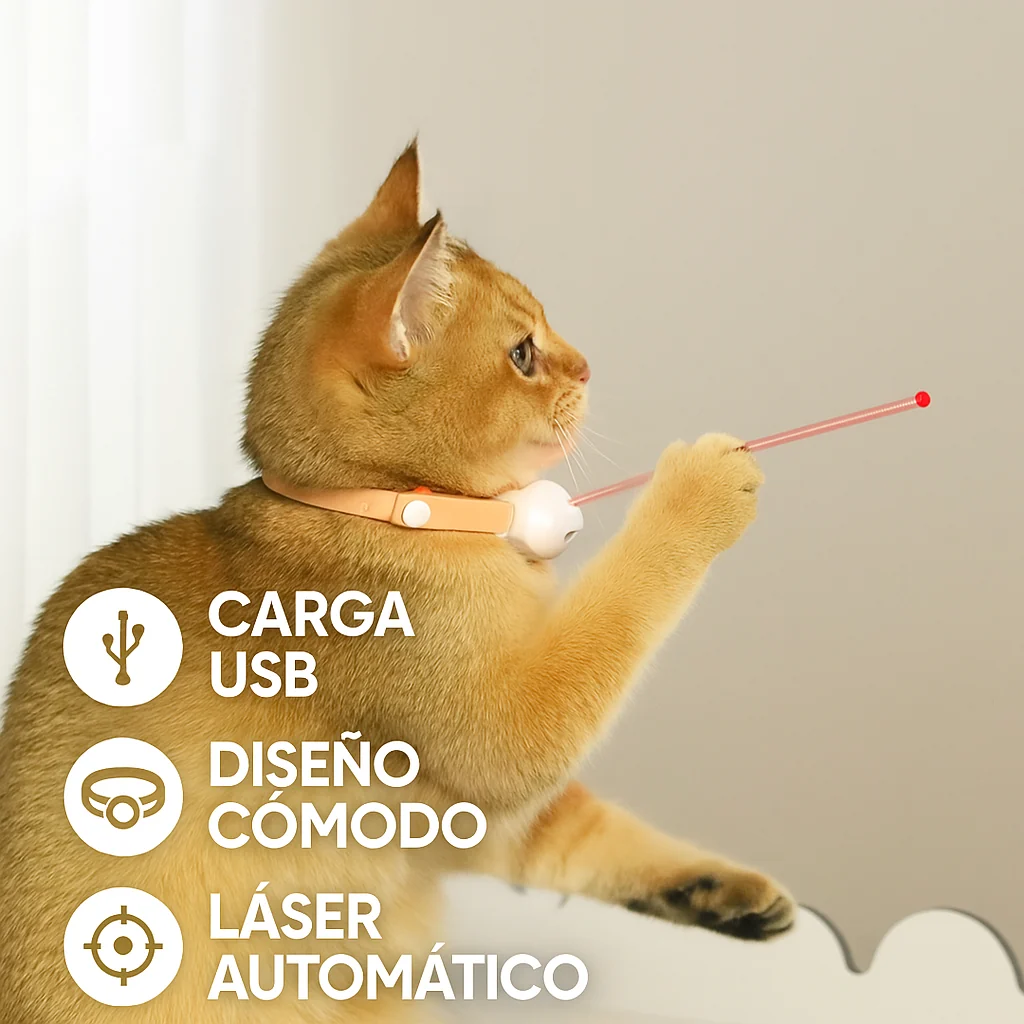 Collar Láser Gatos ⚡ FUNNY PROCAT 😹 (Láser Automático y libera tensión) - Imagen 9
