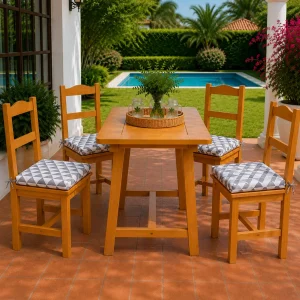018 Cojín Asiento Silla Estampados Rombos Gris
