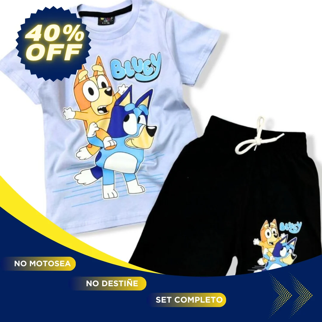Conjunto para niños 🩳 BLUE.Y ADVENTURE 💥 (100% Algodón sin decolorarse) - Imagen 3