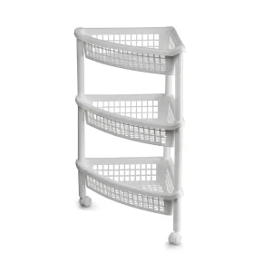 Rack Esquinero de Canasta 3 niveles Blanco Plastico Arplasa