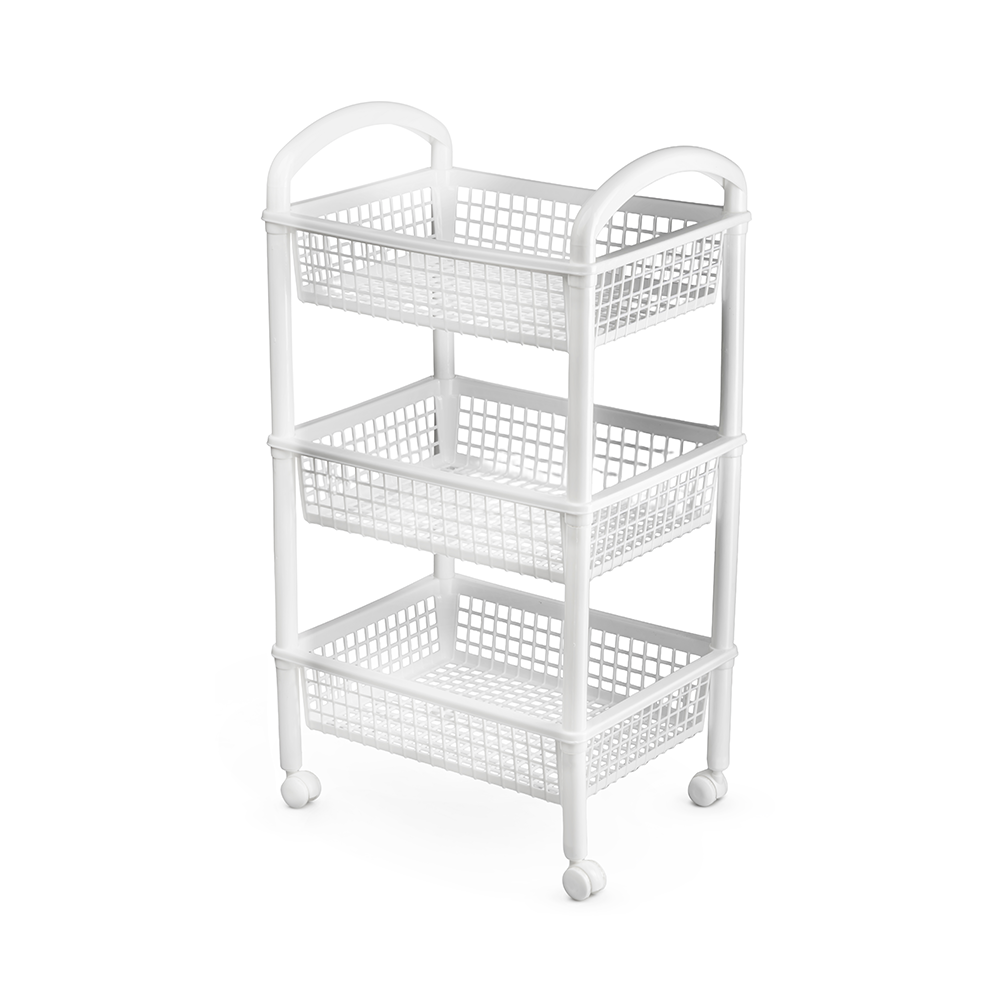 Rack Rectangular de Canasta 3 niveles Blanco Plastico Arplasa