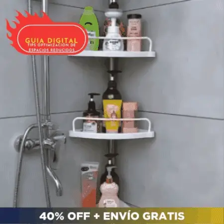 Organizador de Baño esquinero 🧴 PRACTIC PRORESIST 💥 (4 Niveles sin perforaciones)