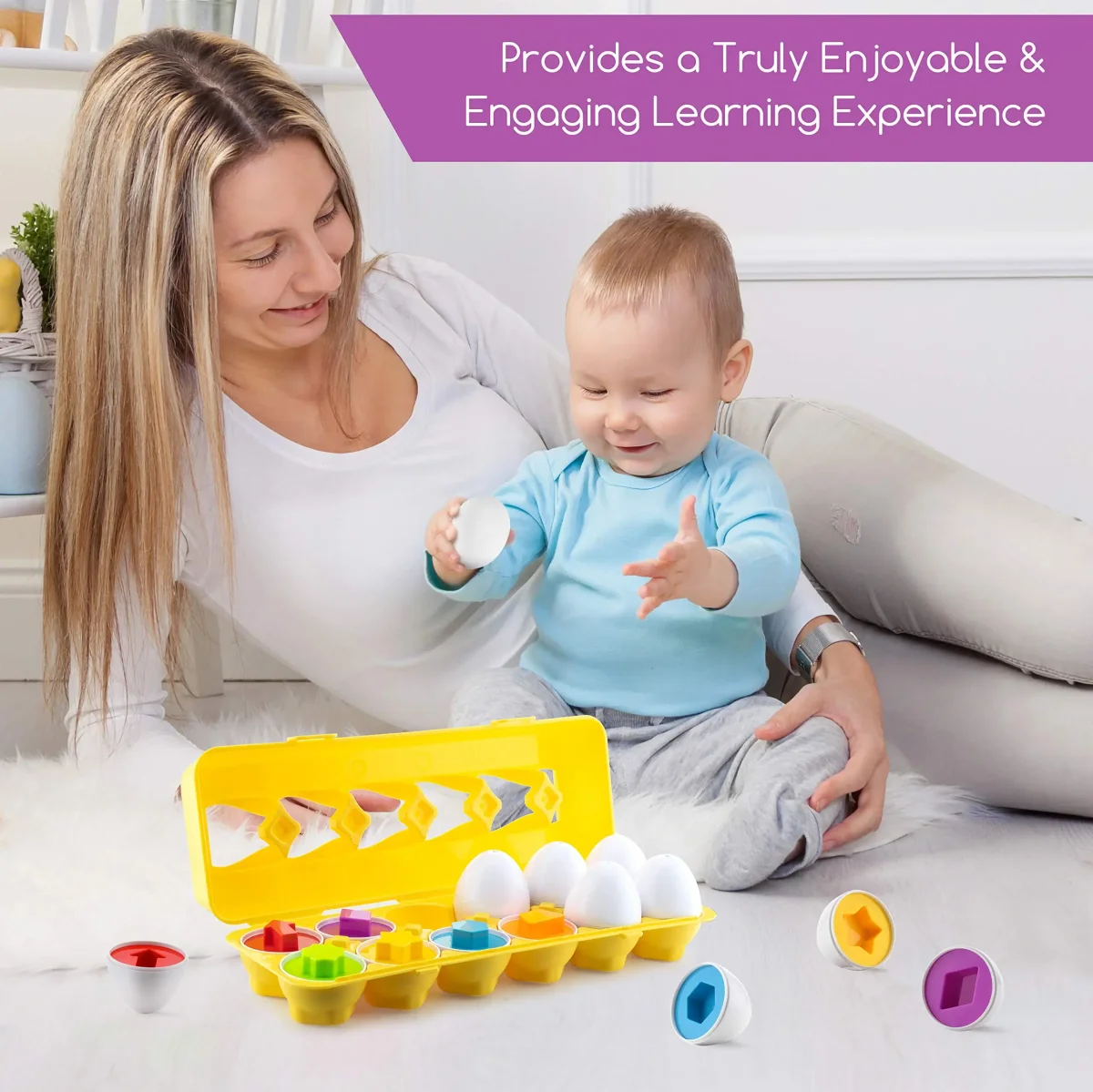 🎄OFERTA NAVIDEÑA 🎁Juego Montessori huevos Educativos 🥚FIGUCOLORS🤓 (Cubeta 12 und)