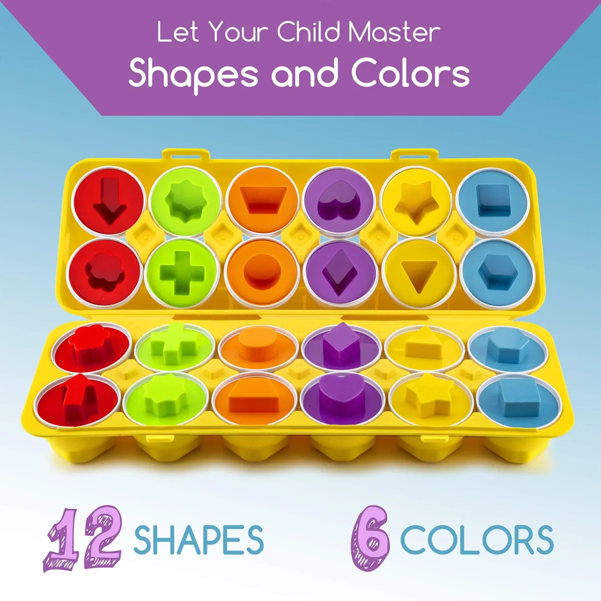 🎄OFERTA NAVIDEÑA 🎁Juego Montessori huevos Educativos 🥚FIGUCOLORS🤓 (Cubeta 12 und) - Imagen 7