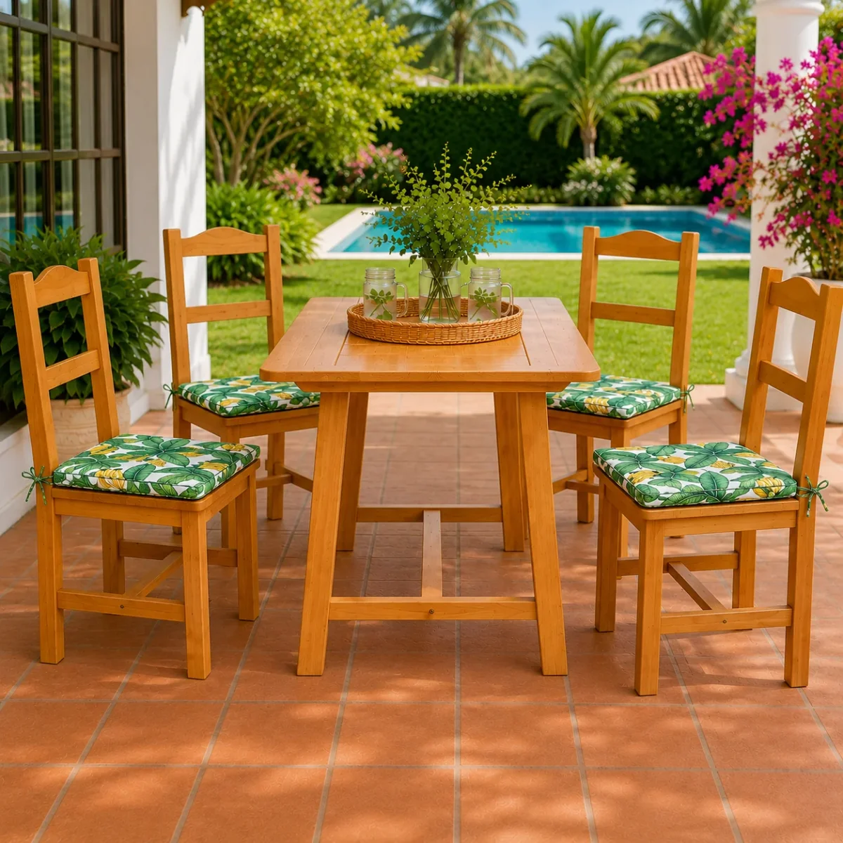 014 Cojín Asiento Silla Estampados Palmeras