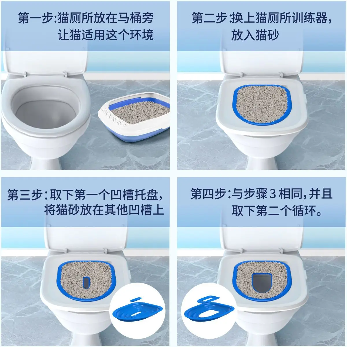 Kit entrenamiento de Baño para Gato 🚽 ULTRA CAT 😸 (Proceso gradual y seguro) - Imagen 3