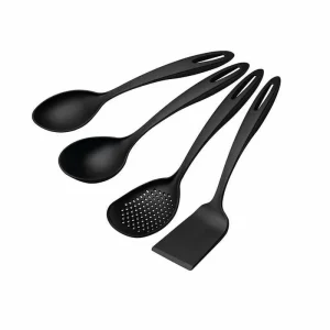 Set 4 Utensilios Nylon Negro Tramontina