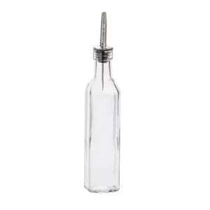 Aceitera / Vinagrera Vidrio con Pico Inoxidable 250cc