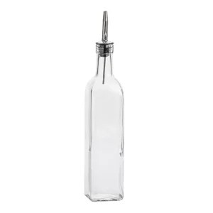 Aceitera / Vinagrera Vidrio con Pico Inoxidable 500cc