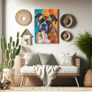 Cuadro Decorativo de Perro Boxer - MIRADA NOBLE