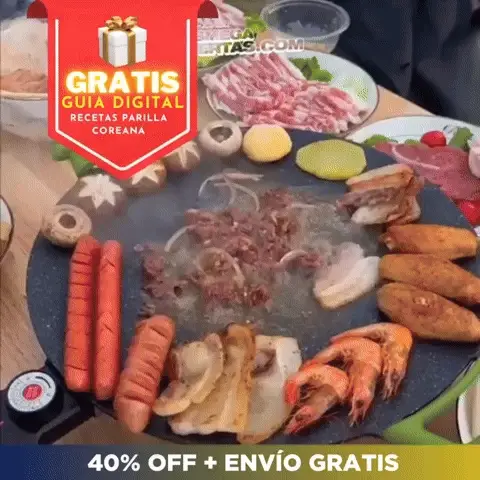 Parilla BBQ Eléctrica 🔥Mr. COOK👨🏻‍🍳 ( Estilo Coreano para compartir)