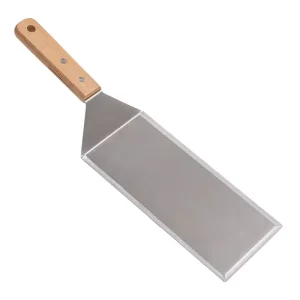 Espátula Angular Para Plancha Extra Larga Acero Inox 10x20cm M. Madera