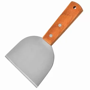 Espátula Recta Para Plancha Acero Inox 10cm M. Madera
