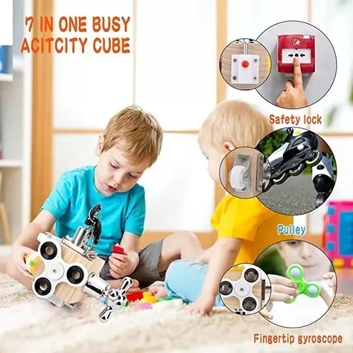 Cubo didáctico 7 en 1 Montessori 🧠 SENSORY ADVENTURE 🎲 (Estimula la curiosidad y la creatividad) - Imagen 5